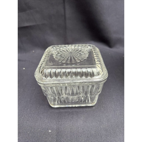 Hoosier Glass Square Refrigerator Dish Clear Square with Cover Lid Depre… - Picture 9 of 12
